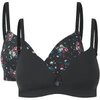 Ted Baker Fabel 2 Pk Ditsy Rose Print Wireless Shapiing Bra Jet Black Taglia: 34C | Reggiseni Outlet | Donna | Rosa