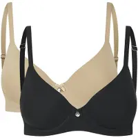 Ted Baker Maryam 2 Pk Solid Color T-shirt Bras Jet Black/irish Cream Taglia: 34B | Reggiseni Outlet | Donna | Bianco