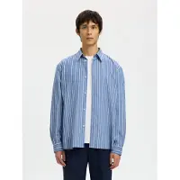 Selected Camicia A Maniche Lunghe Uomini Blu XL