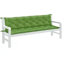 vidaXL Cuscini per panca da giardino 2 pz. Tessuto verde melange 200x50x7 cm