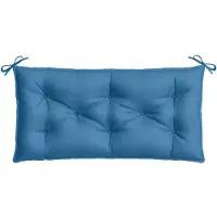 vidaXL Cuscino per panca da giardino in tessuto blu melange 100x50x7 cm