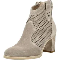 Nero Giardini stivaletti bassi da donna con tomaia in suede traforata beige