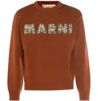 MARNI Pullover girocollo lana con logo