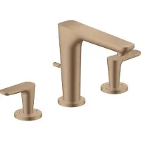 Hansgrohe AXOR Citterio C robinetterie de lavabo 3 trous 125, avec vidage à tirette, Cubic cut, 49061310, 49061310