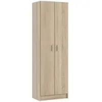 Dmora Armadio Multiuso 2 Ante Altiplano 37x180h cm Marrone Rovere, 2 Ante 8 Vani