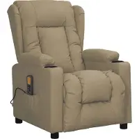 Syfax Poltrona Massaggiante Cappuccino in Pelle finta