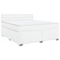 Syfax Giroletto a Molle con Materasso Bianco 180x200 cm in Pelle finta