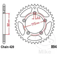 JT Sprockets Pignone Posteriore 420 Jtr894.48 Steel
