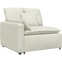 vidaXL Divano modulare modulo terminale con bracciolo cuscino crema 100 cm