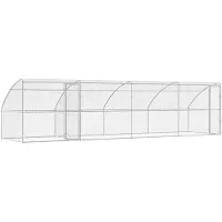 vidaXL Gabbia per cani, 4 pezzi, argento, 8 x 2 x 2 metri, acciaio zincato
