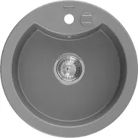Mexen Diego lavello in granito a 1 vasca 488 x 480 mm, grigio, sifone cromato - 6512481000-71