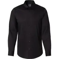 Armani Exchange per uomo. XM000339AF10192UC001 Camicia a maniche lunghe in raso di cotone elasticizzato nero (S), Casual, Manica lunga