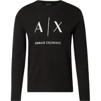 Armani Exchange per uomo. XM002684AF10356UC001 Maglietta a maniche lunghe nera (XXL), Nero, Casual, Cotone, Manica lunga