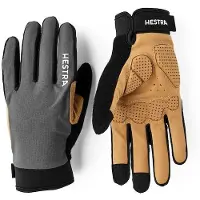 Hestra Bike Guard D3O Long 5 Finger Guanti (7, grigio)