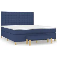 vidaXL Letto a molle con materasso blu 160x200 cm in tessuto
