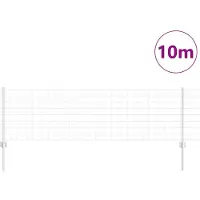 vidaXL Recinzione Euro di con pali, 10 x 0,6 m, acciaio zincato, colore argento, modello a rete