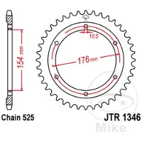 JT Sprockets Pignone Posteriore Jt Jtr 1346-44