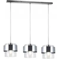 REALITY IMPORT Lampada a sospensione Quan cromata 3xE27x40W in metallo, dimensioni: 120x65x18 cm, IP20, Reality