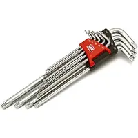 AOK set di chiavi Torx di sicurezza lunghe, 9 pezzi