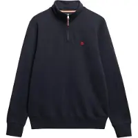 Superdry per uomo. M2014381A Felpa con mezza zip Preppy Half blu navy (XL), Casual, Cotone, Manica lunga