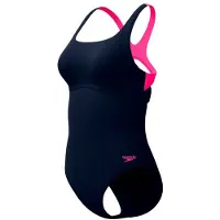Speedo Women's Solid Flex Band One Piece Costume intero Donna (36, blu)