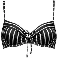 Lidea Women's Line Up Underwire Bikini Top Parte superiore bikini Donna (38 - Cup: D, nero/grigio)