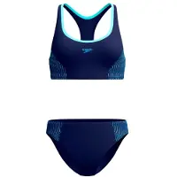 Speedo Women's Placement 2 Piece Bikini Donna (42, blu)