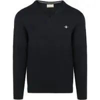 Gant per uomo. 8030562 Classico maglione scollo a V in cotone blu navy (L), Casual, Manica lunga