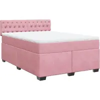vidaXL Letto a molle con materasso rosa 140x190 cm in velluto