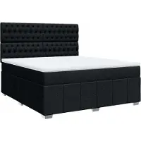 Syfax Giroletto a Molle con Materasso Nero 180x200 cm in Tessuto