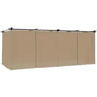 Syfax Gazebo con Tende Tortora 6x3 m in Acciaio