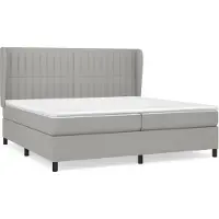 vidaXL Letto a molle con materasso grigio chiaro 200x200 cm in tessuto