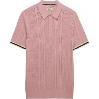 Superdry per uomo. M1110458A Polo con trama rosa (L), Casual, Cotone, Manica corta