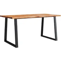 Syfax Tavolo da Pranzo Bordi Vivi 160x80x75 cm Legno Massello Acacia
