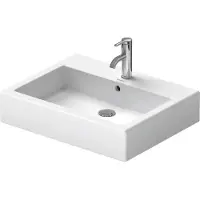 Duravit Lavabo Vero 600mm, poli avec trop-plein, avec banc à trou pour robinet, 1 trou pour robinet, 04546000271, 04546000271