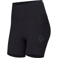 Norrøna Women's Senja Equaliser Stretch 6'' Tights Leggings da running Donna (S, nero)