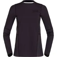 Norrøna - t-shirt da corsa leggero a maniche lunghe - Senja Equaliser Lightweight Long Sleeve W Caviar Black per Donne in Poliestere Riciclato - Taglia XS - Nero