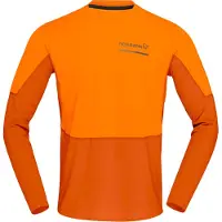 Norrøna - T-shirt da corsa leggero a maniche lunghe - Senja Equaliser Lightweight Long Sleeve M Exuberance per Uomo in Poliestere Riciclato - Taglia XL - Arancione