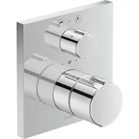 Duravit C.1 thermostat de baignoire encastré, rosace carrée, avec robinet de vidange et inverseur, combinaison de sécurité, chrome, C15200017010, C15200017010