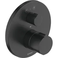 Duravit C.1 thermostat de douche encastré, rosette ronde, 2 consommateurs, robinet d'arrêt et vanne de commutation, C14200014046, C14200014046