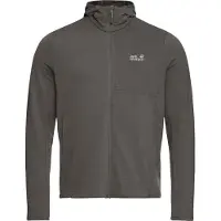 Jack Wolfskin Litestride Hooded Fullzip Giacca in pile Uomo (XL, marrone/grigio)