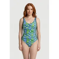 Arena Women's Bodylift Chiara Swimsuit Wing B Navy-soft Green Mult Taglia: 38 | Costumi Interi Outlet | Donna | Verde