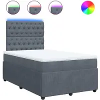 Syfax Giroletto a Molle con Materasso Grigio Scuro 120x200 cm Velluto