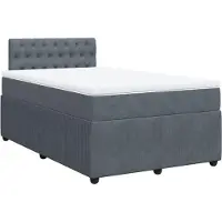 Syfax Giroletto a Molle con Materasso Grigio Scuro 120x200 cm Velluto