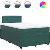 Syfax Giroletto a Molle con Materasso Verde Scuro 120x190 cm Velluto