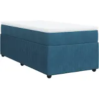 Syfax Giroletto a Molle con Materasso Blu Scuro 80x200 cm in Velluto