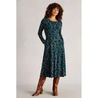 White Stuff Madeline Jersey Dress Teal Multi Taglia: 8 REGULAR | Abiti Midi Outlet | Donna | Ciano