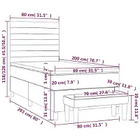 vidaXL Letto a molle con materasso verde scuro 80x200 cm in velluto
