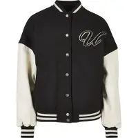 Urban Classics Ladies Oversized Big U College Jacket Black/palewhite Taglia: S | Bomber Outlet | Donna | Nero
