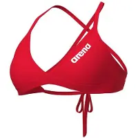 Arena Women's Team Swim Top Tie Back Solid Parte superiore bikini Donna (42, rosso)